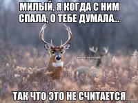 Милый, я когда с ним спала, о тебе думала... так что это не считается