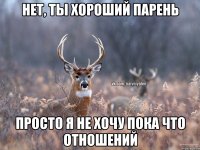 Нет, ты хороший парень Просто я не хочу пока что отношений