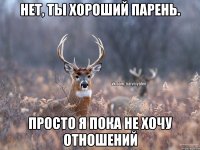 Нет, ты хороший парень. просто я пока не хочу отношений