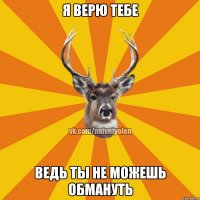 Я ВЕРЮ ТЕБЕ ВЕДЬ ТЫ НЕ МОЖЕШЬ ОБМАНУТЬ