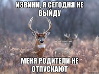 Извини, я сегодня не выйду Меня родители не отпускают