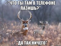 - "Что ты там в телефоне лазишь?" - "Да так,ничего"