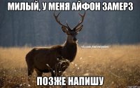 Милый, у меня айфон замерз Позже напишу