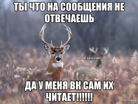 Ты что на сообщения не отвечаешь Да у меня вк сам их читает!!!!!!