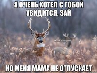 Я очень хотел с тобой увидится, зай но меня мама не отпускает