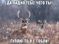 Да ладно тебе! Чего ты! Гуляю-то я с тобой!