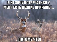 Я не хочу встречаться у меня есть везкие причины... ...потому что!