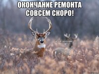 окончание ремонта совсем скоро! 