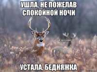 Ушла, не пожелав спокойной ночи Устала, Бедняжка