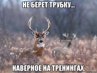 Не берет трубку... Наверное на тренингах.