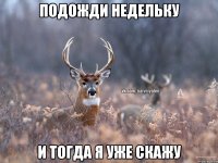 Подожди недельку И тогда я уже скажу