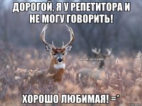 Дорогой, я у репетитора и не могу говорить! Хорошо любимая! =*