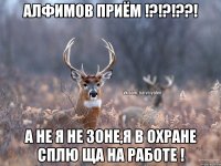 Алфимов приём !?!?!??! А не я не зоне,Я в Охране сплю ща на работе !