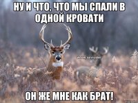 Ну и что, что мы спали в одной кровати он же мне как брат!