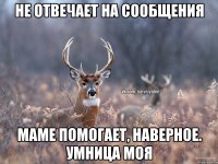 Не отвечает на сообщения Маме помогает, наверное. Умница моя