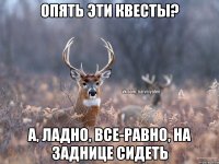 Опять эти квесты? А, ладно, все-равно, на заднице сидеть