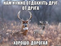 Нам нужно отдохнуть друг от друга Хорошо, дорогая