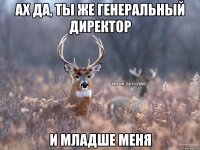 Ах да, ты же генеральный директор И младше меня