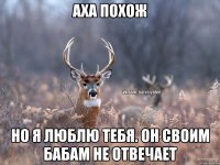 Аха похож Но я люблю тебя. Он своим бабам не отвечает