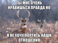 Ты мне очень нравишься,правда но Я не хочу портить наши отношения