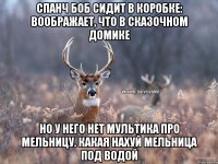 Спанч боб сидит в коробке: воображает, что в сказочном домике Но у него нет мультика про мельницу. Какая нахуй мельница под водой