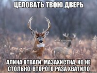 Целовать твою дверь Алина отваги: мазахистка, но не столько. Второго раза хватило