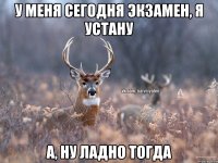 У МЕНЯ СЕГОДНЯ ЭКЗАМЕН, Я УСТАНУ А, НУ ЛАДНО ТОГДА