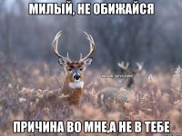 Милый, не обижайся причина во мне,а не в тебе