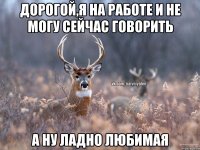 ДОРОГОЙ,Я НА РАБОТЕ И НЕ МОГУ СЕЙЧАС ГОВОРИТЬ А НУ ЛАДНО ЛЮБИМАЯ