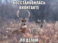 Восстановилась Вконтакте По делам