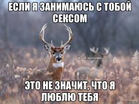 если я занимаюсь с тобой сексом это не значит, что я люблю тебя