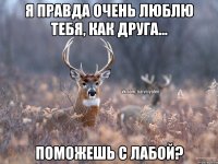 Я ПРАВДА ОЧЕНЬ ЛЮБЛЮ ТЕБЯ, КАК ДРУГА... ПОМОЖЕШЬ С ЛАБОЙ?