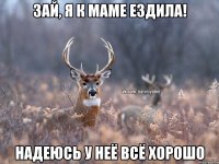 Зай, я к маме ездила! надеюсь у неё всё хорошо