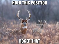 Hold this position Roger that