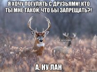 Я хочу погулять с друзьями! Кто ты мне такой, что бы запрещать?! А, ну лан