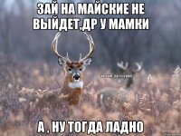 Зай на майские не выйдет,др у мамки а , ну тогда ладно