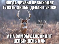 Когда друзья не выходят гулять ,якобы делают уроки А на самом деле сидят целый день в vk