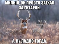 МИЛЫЙ, ОН ПРОСТО ЗАЕХАЛ ЗА ГИТАРОЙ. А, НУ ЛАДНО ТОГДА.