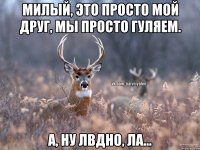 Милый, это просто мой друг, мы просто гуляем. А, ну лвдно, ла...