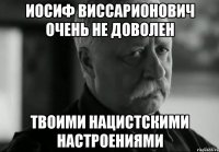 иосиф виссарионович очень не доволен твоими нацистскими настроениями