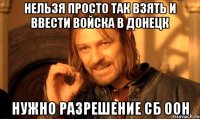 Нельзя просто так взять и ввести войска в Донецк Нужно разрешение СБ ООН