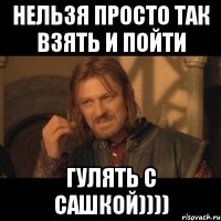 нельзя просто так взять и пойти гулять с Сашкой))))