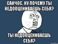 санчос, ну почему ты недооцениваешь себя? ты недооцениваешь себя?