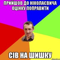 Прийшов до Ніколаєвича оцінку поправити Сів на Шишку