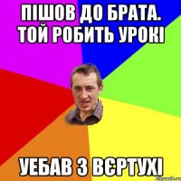 Пішов до брата. Той робить урокі Уебав з Вєртухі