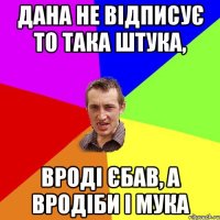 Дана не відписує то така штука, вроді єбав, а вродіби і мука