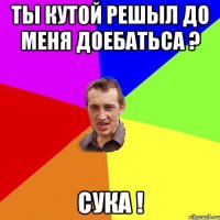 Ты кутой решыл до меня доебатьса ? Сука !