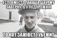 ЕСЛІ ВМЕСТО ЛАВАША ШАУРМУ ЗАВЄРНУТЬ У ПОДОРОЖНІК ТО КОТ ЗАЖІВЄТ І УБЕЖИТ