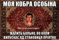 Моя кобра особіна Жалить больно, но коли випускає яд становиця пріятно