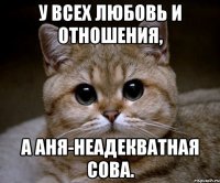 У всех любовь и отношения, а Аня-неадекватная сова.